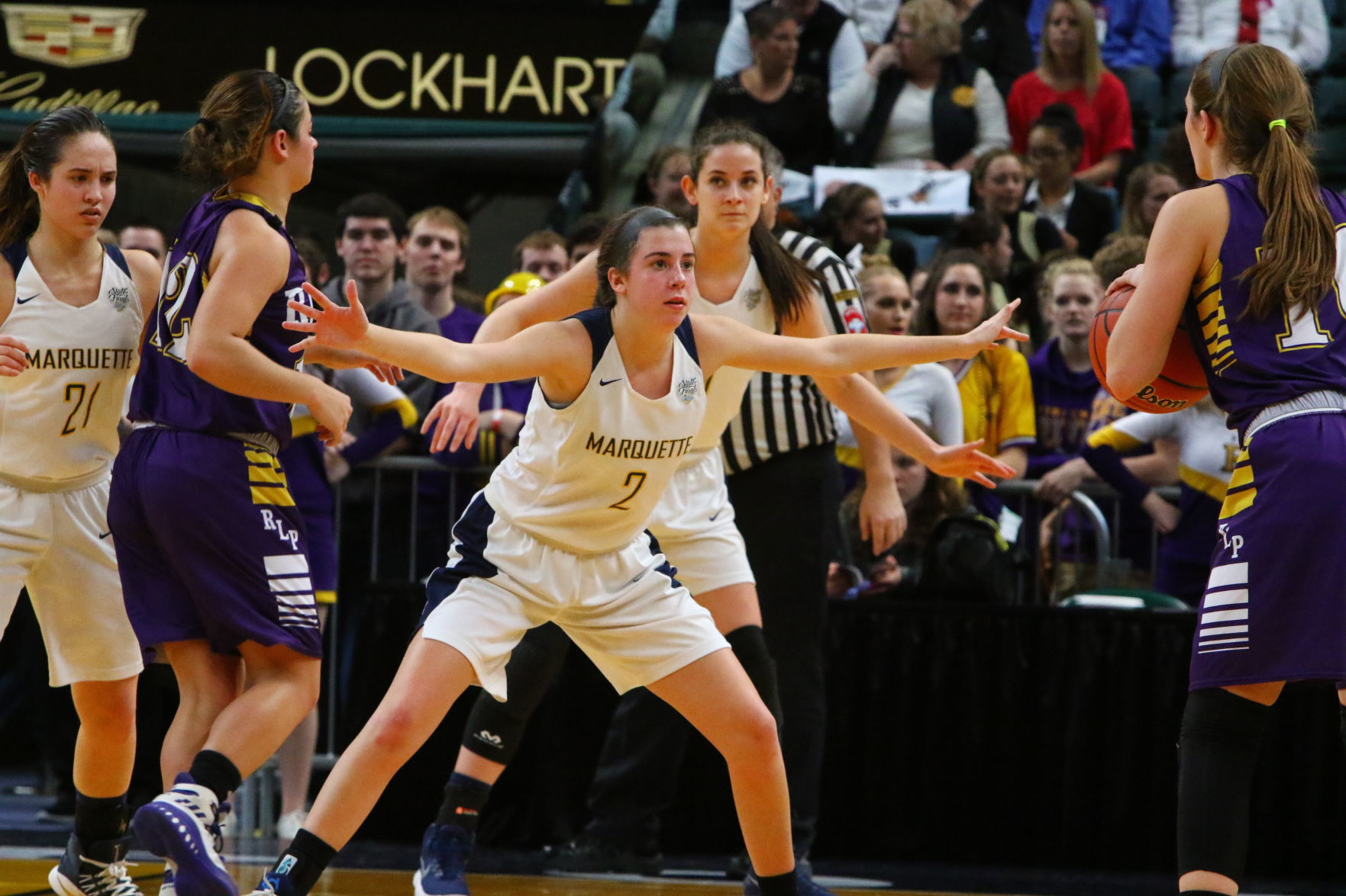 Gallery: Girls Basketball State Finals: Marquette Catholic vs. Vincennes Rivet